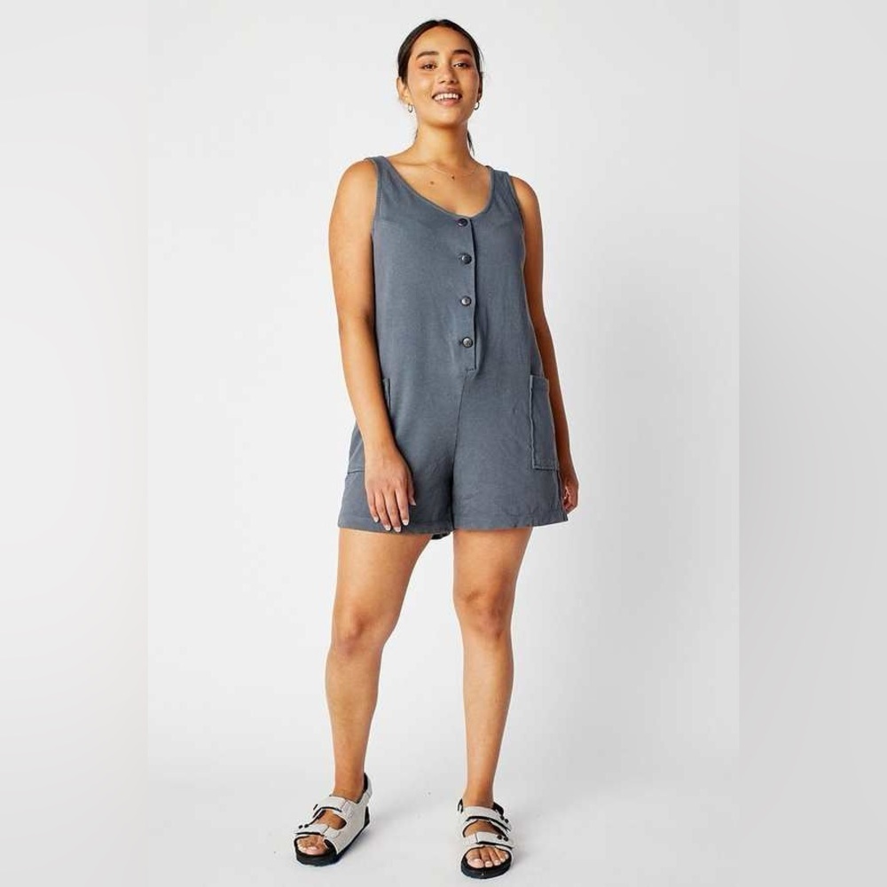 Back Beat Co. organic cotton gray Frankie romper